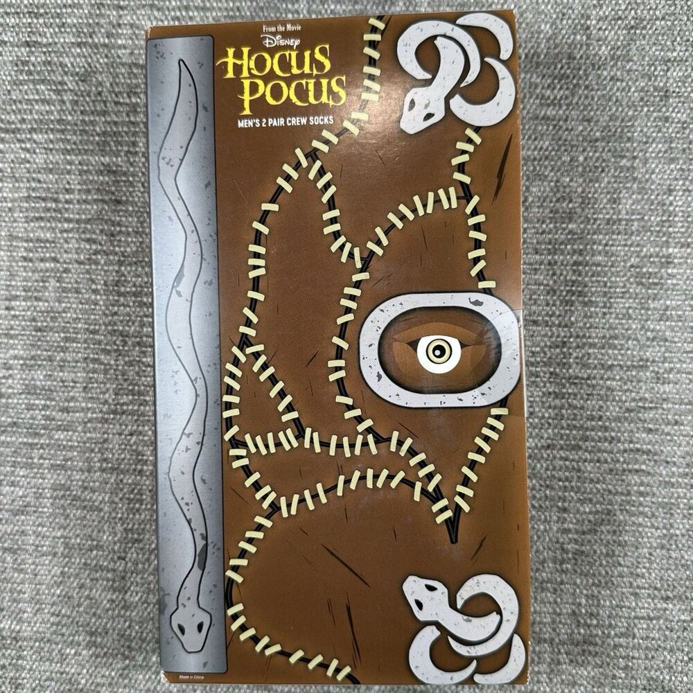 Hocus Pocus 2 Pair Crew Socks Mens Shoe Size 8-12 NIB Disney Movie Halloween
